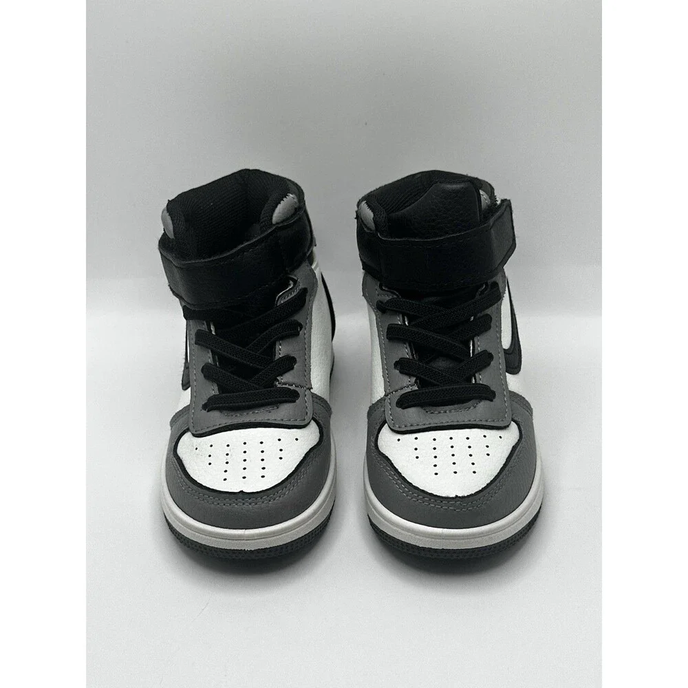 Max Casuals Toddler Kids Size 7 High Top Sneakers Black White Gray Panda